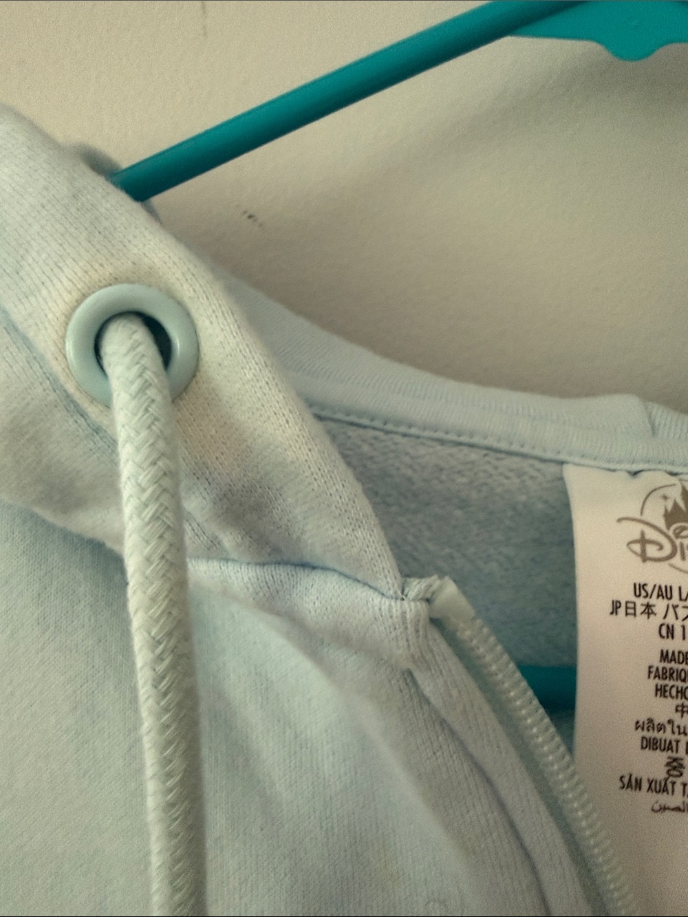 Disney Light Blue Zip-Up Hoodie with Mickey & Minnie Graphic - Picture 5 of 8